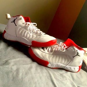 Red and white Jordan jump man pro